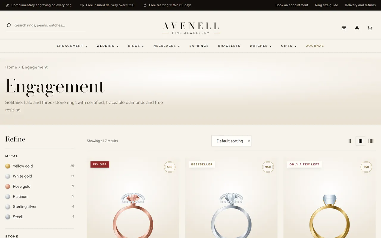 Shop page