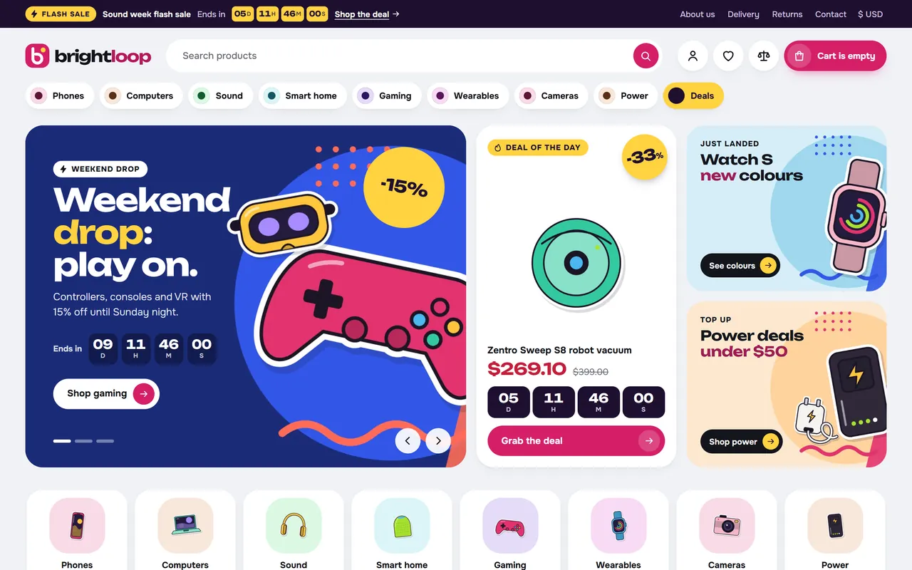 Pulse home page, Berry style