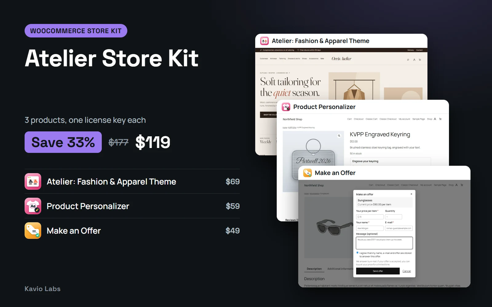 Atelier Store Kit: 3 products, save 33%