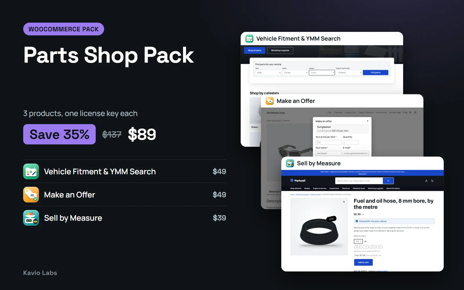 Parts Shop Pack: 3 products, save 35%